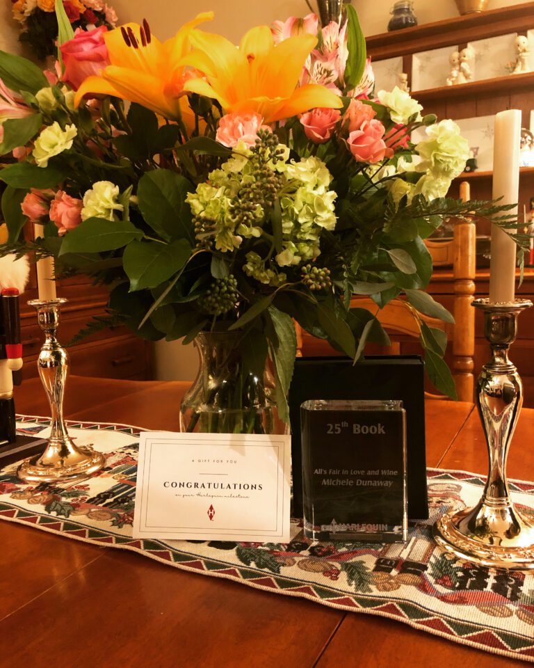 25th book award with flowers