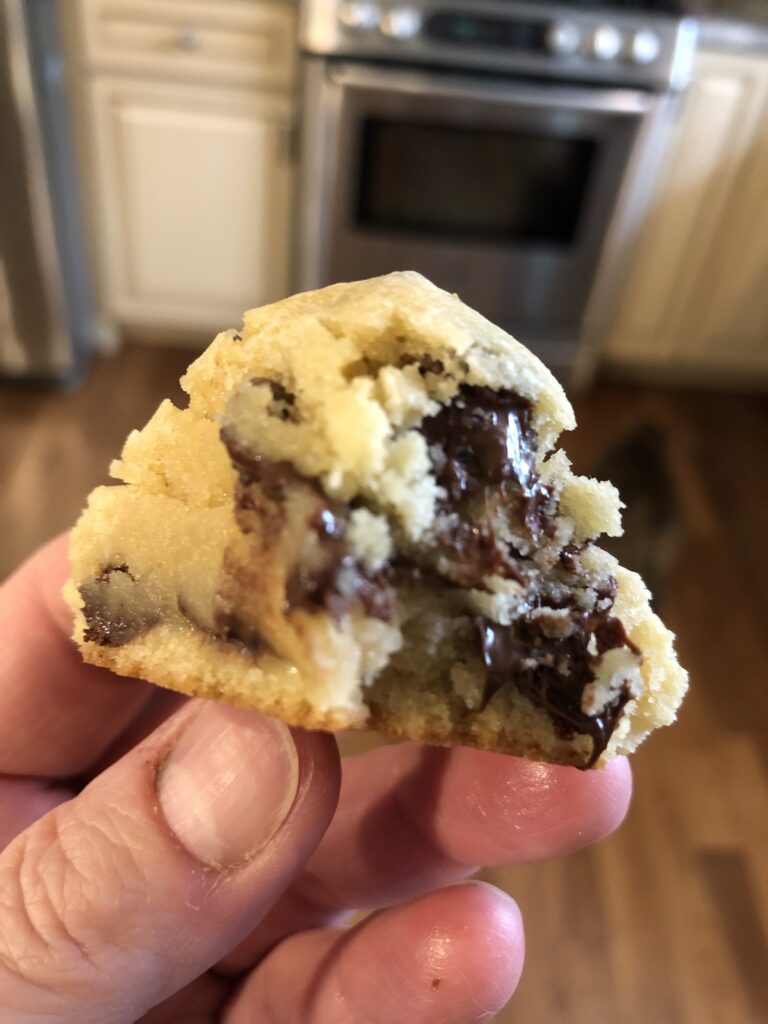 fluffy cookie with delicious looking gooey chocolate
