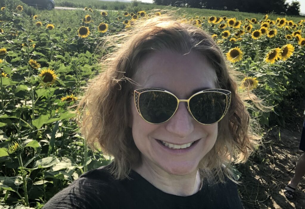Michele with sunflowers